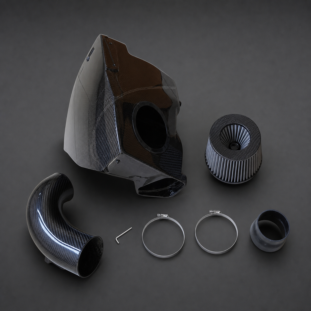 VCTR Performance Toyota Supra A90/BMW Z4 G29 Carbon Fibre Intake System – side three-quarter view