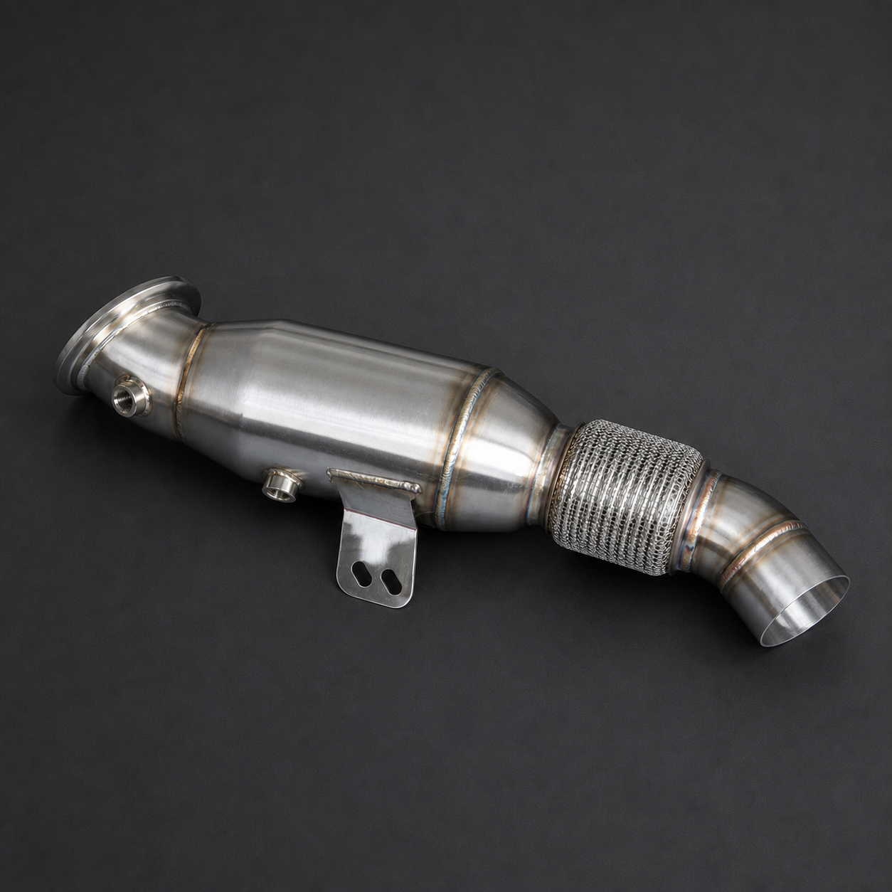 VCTR Performance BMW M240i/340i/440i F-Series B58 5-inch Downpipe – elevated top view