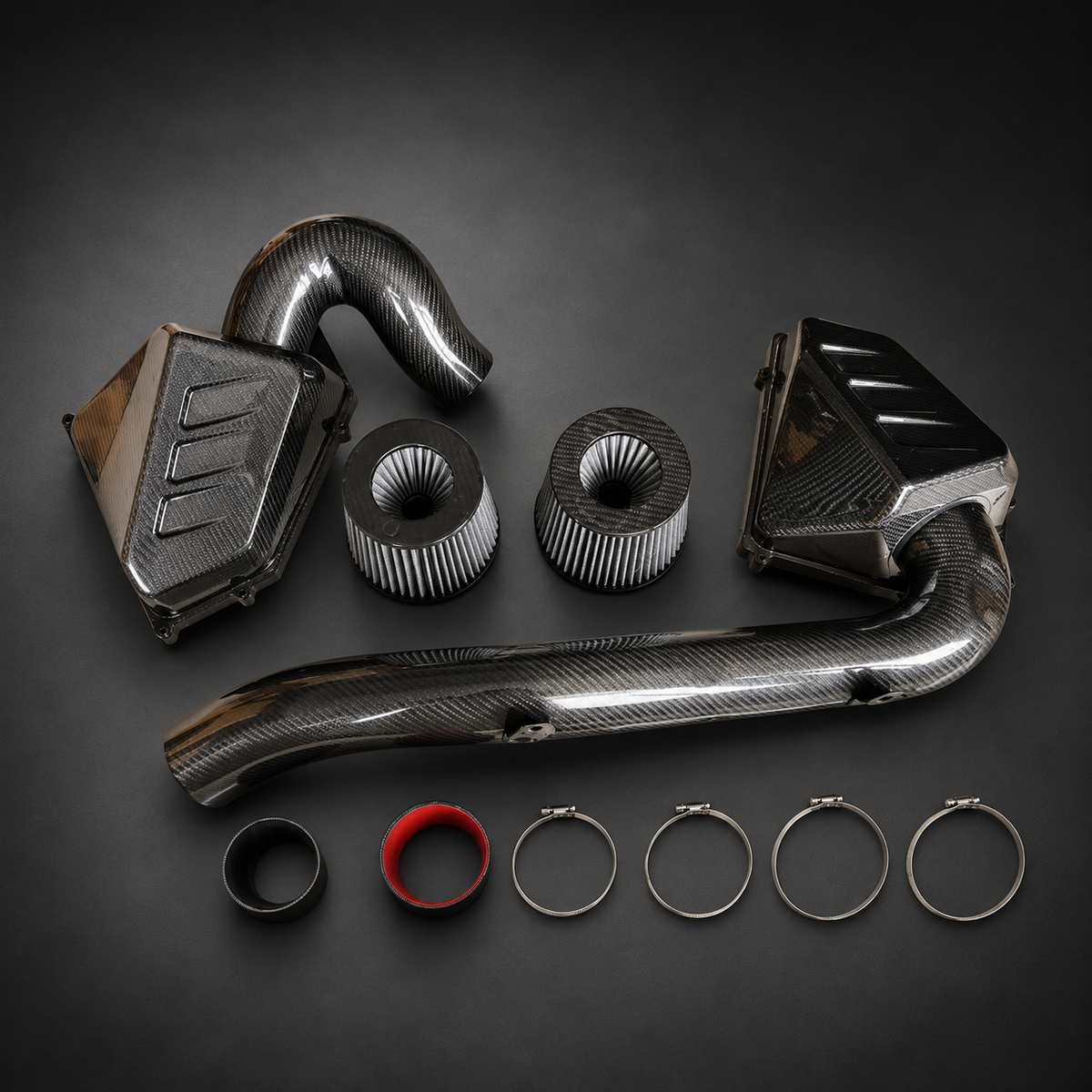 VCTR Performance BMW M2/M3/M4 G8X S58 Dry Carbon Fibre Intake System — studio view 3