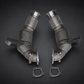 VCTR Performance Audi R8 V10 2021+ OPF Downpipes — Heat Shield – front three-quarter view