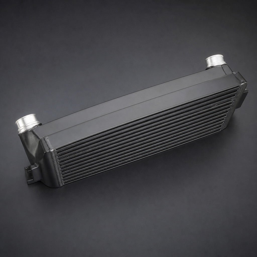 VCTR Performance BMW M135i/M235i/335i/435i F-Series Bar-and-Plate Intercooler – elevated top view