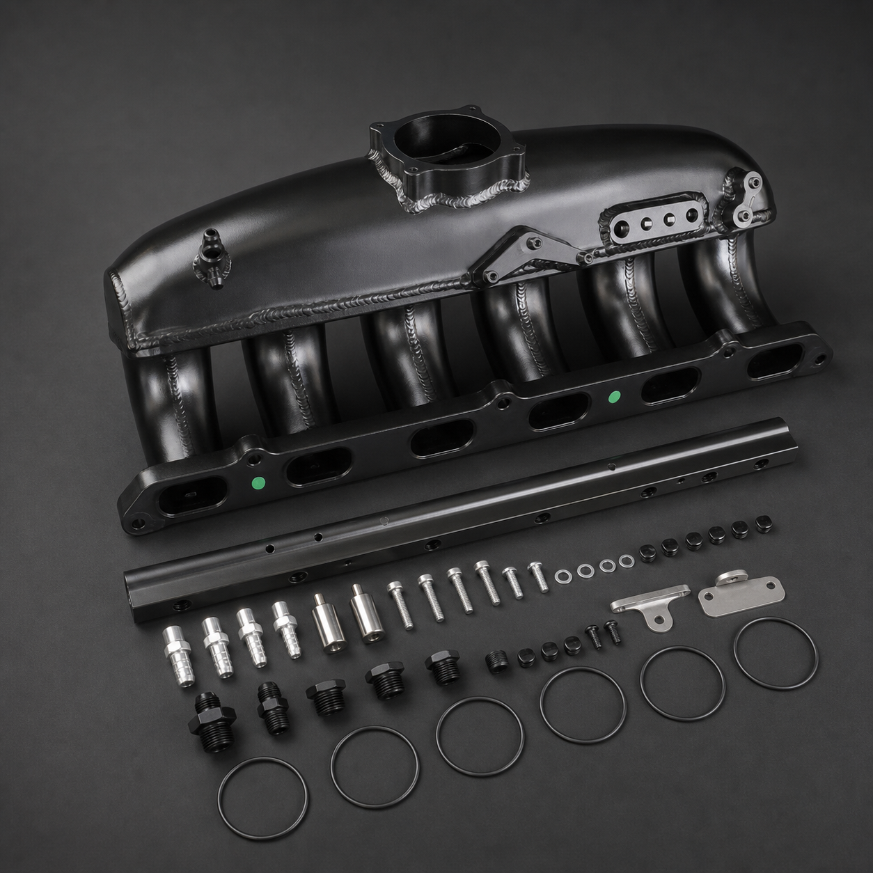 VCTR Performance BMW N54/N55 Port-Injection Intake Manifold – front three-quarter view