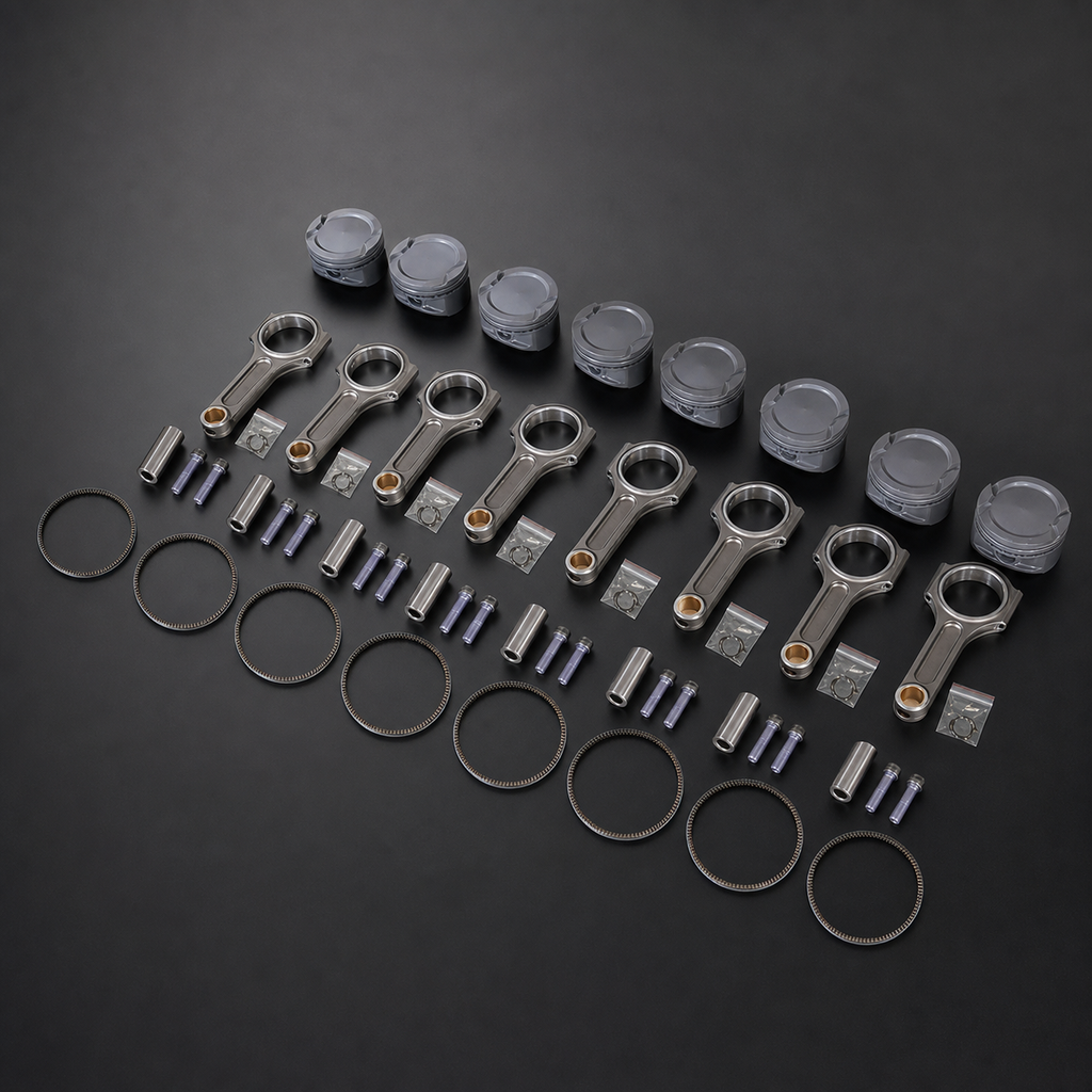 VCTR Performance BMW N63/S63 V8 Forged H-Beam Connecting Rod Set – front three-quarter view