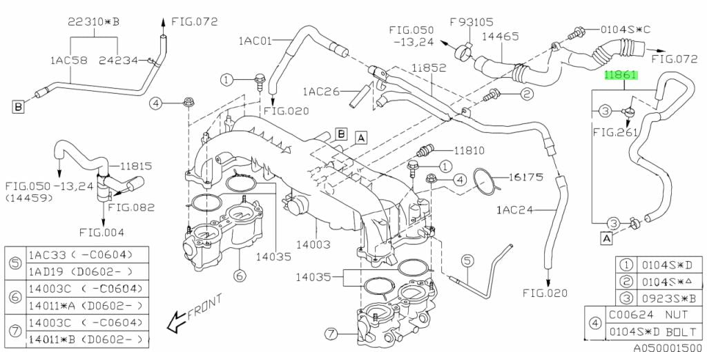 Subaru Genuine Vacuum Hose Assembly Master image 1