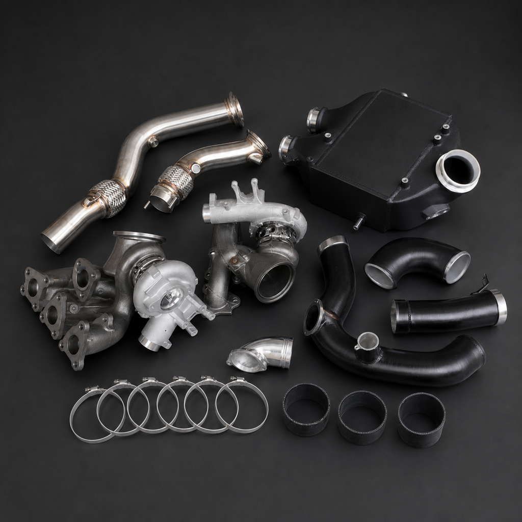 VCTR Performance BMW M3/M4 F80/F82 S55 Complete Turbo Upgrade Package – side three-quarter view