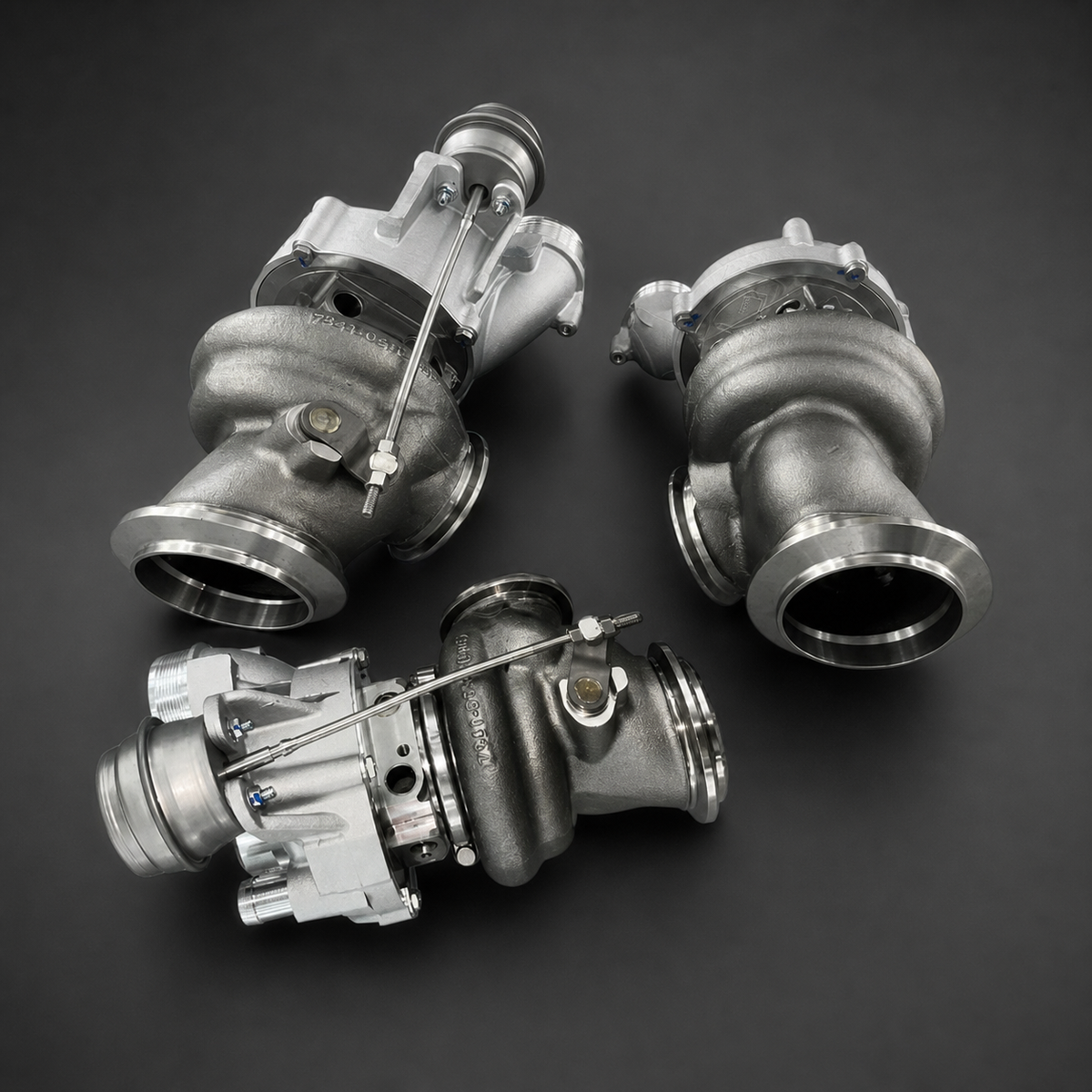 VCTR Performance Mercedes-AMG E63 W213 Billet-Wheel Turbochargers – elevated top view