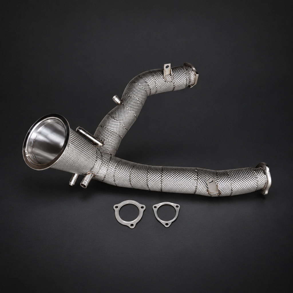 VCTR Performance Audi A6/A7 C8 3.0T Downpipe Kit — Heat Shield — view 1