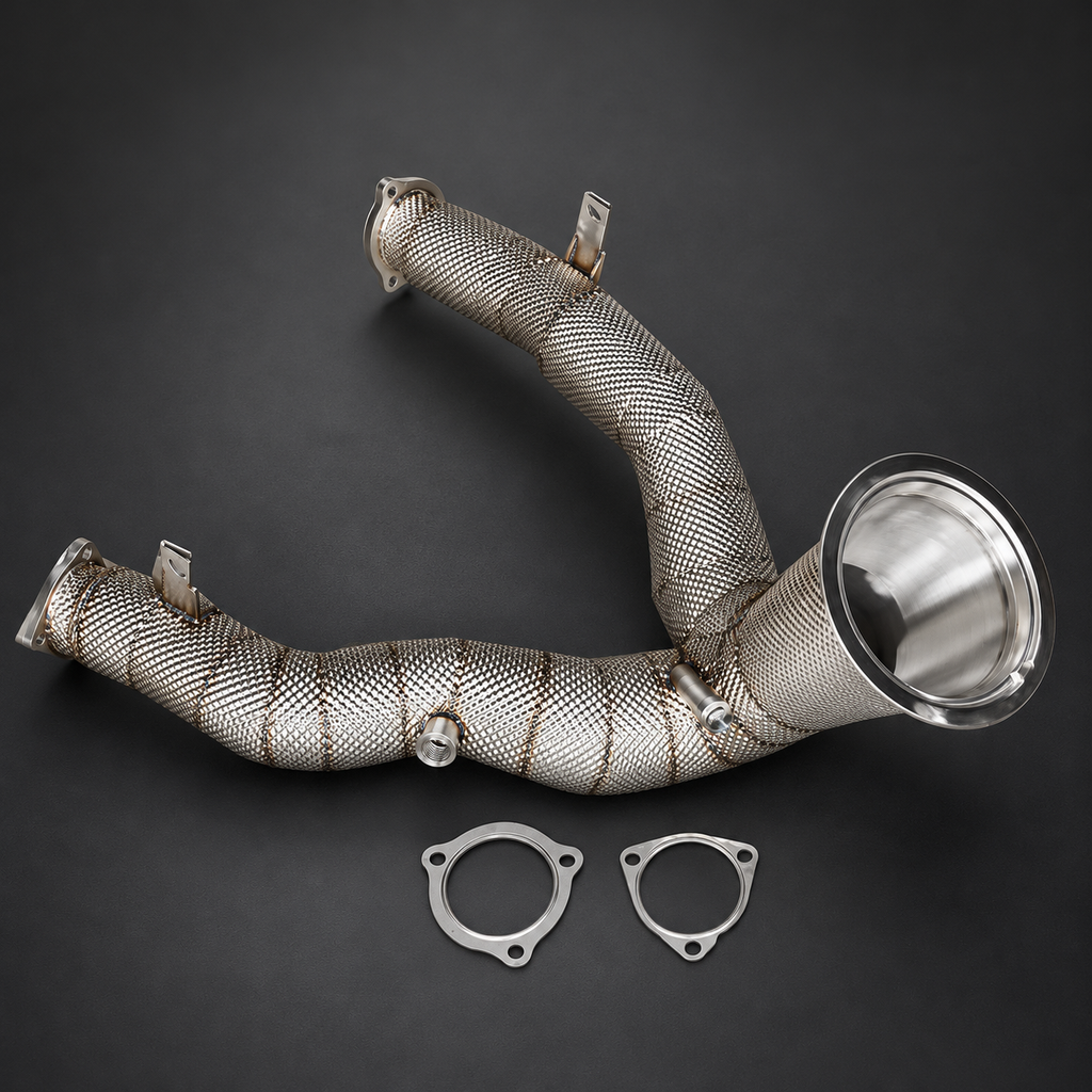 VCTR Performance Audi A6/A7 C8 3.0T Downpipe Kit — Heat Shield — view 2