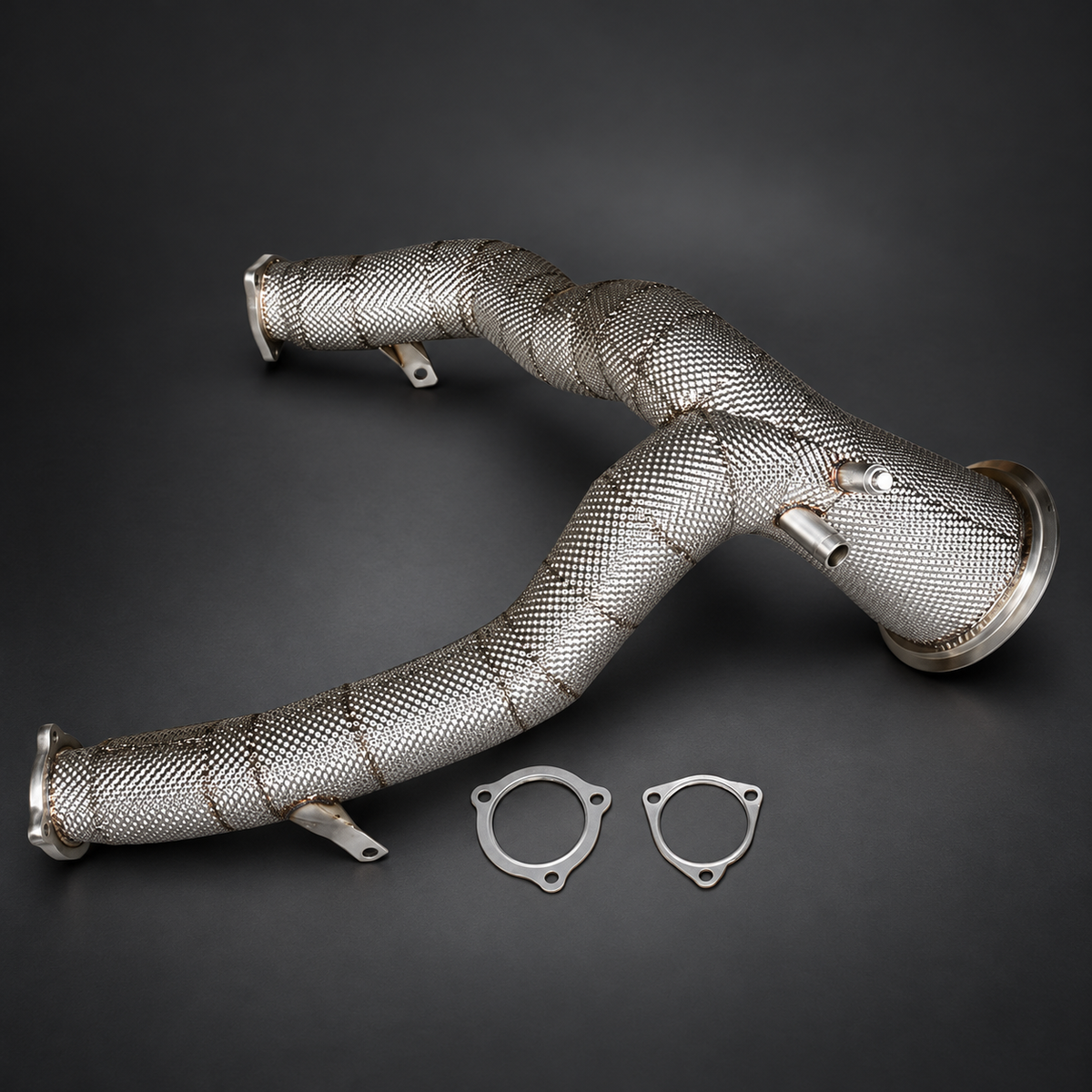 VCTR Performance Audi A6/A7 C8 3.0T Downpipe Kit — Heat Shield — view 3