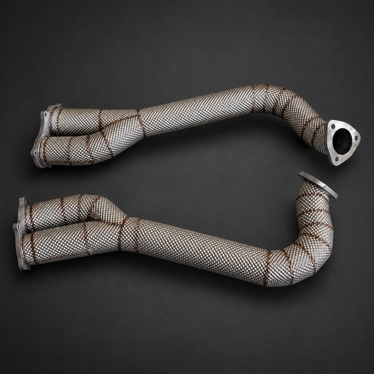 VCTR Performance Porsche 718 GT4/GTS Exhaust Pipe Kit — Heat Shield — 2020–2022 — view 1