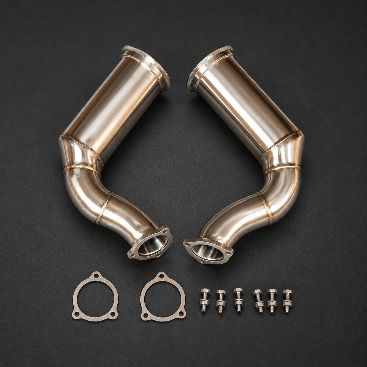 VCTR Performance Porsche Cayenne Turbo S E-Hybrid 4.0L Downpipe Kit — view 3