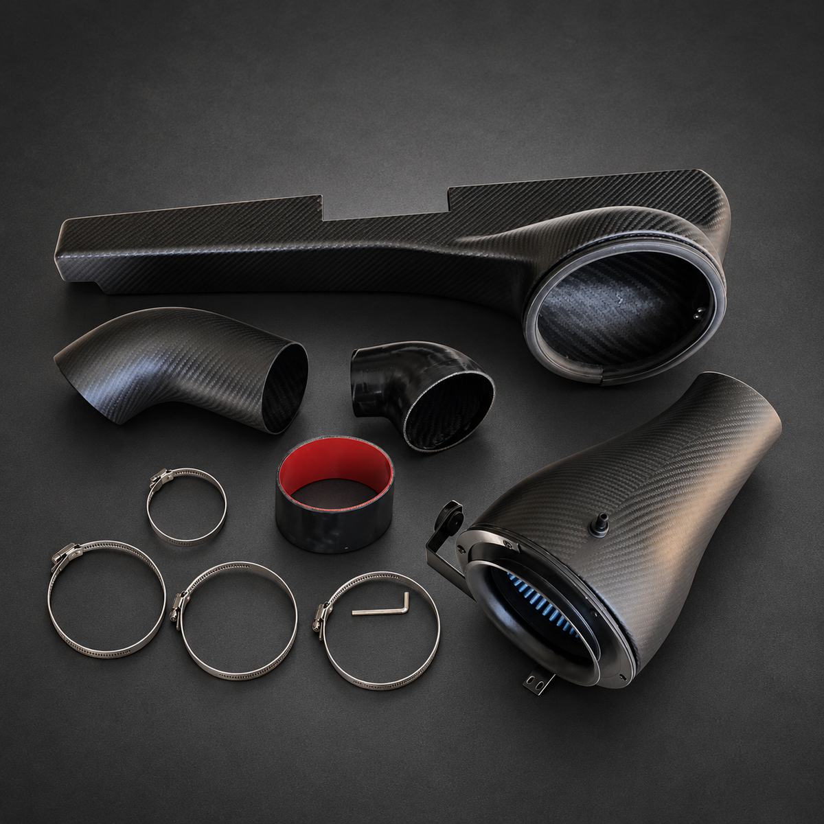VCTR Performance VW Golf GTI MK8 Carbon Fibre Intake System — Matte Black — view 1