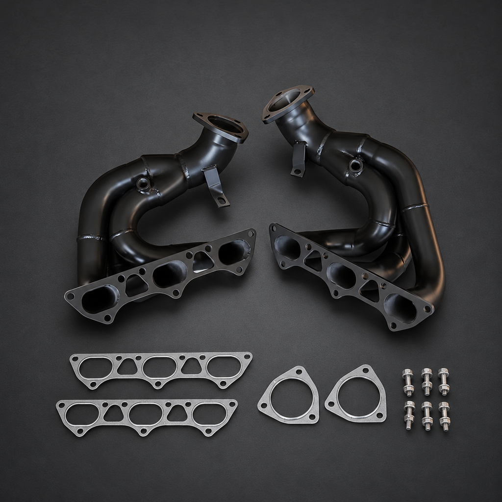 VCTR Performance Porsche 718 GT4 RS / Spyder Exhaust Headers — Heat Shield — view 2