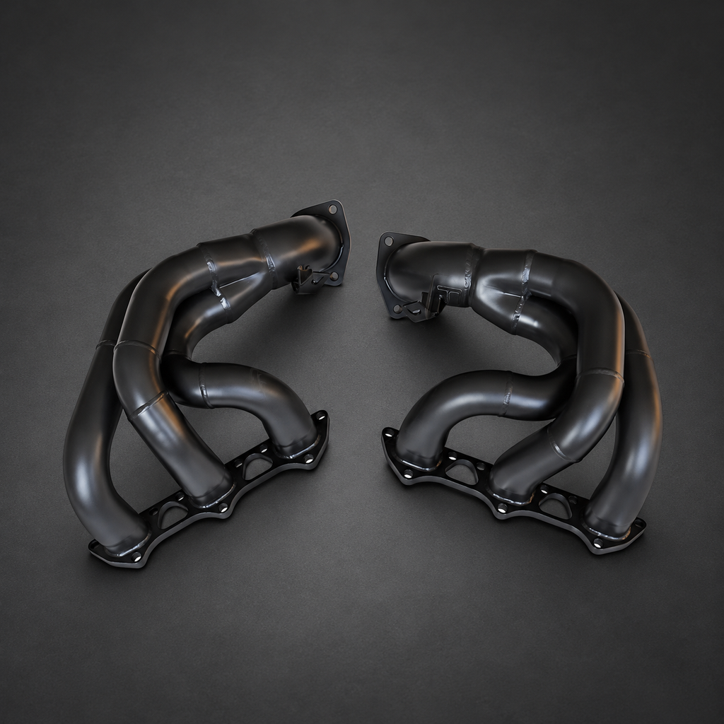 VCTR Performance Porsche 718 GT4 RS / Spyder Exhaust Headers — Heat Shield — view 3