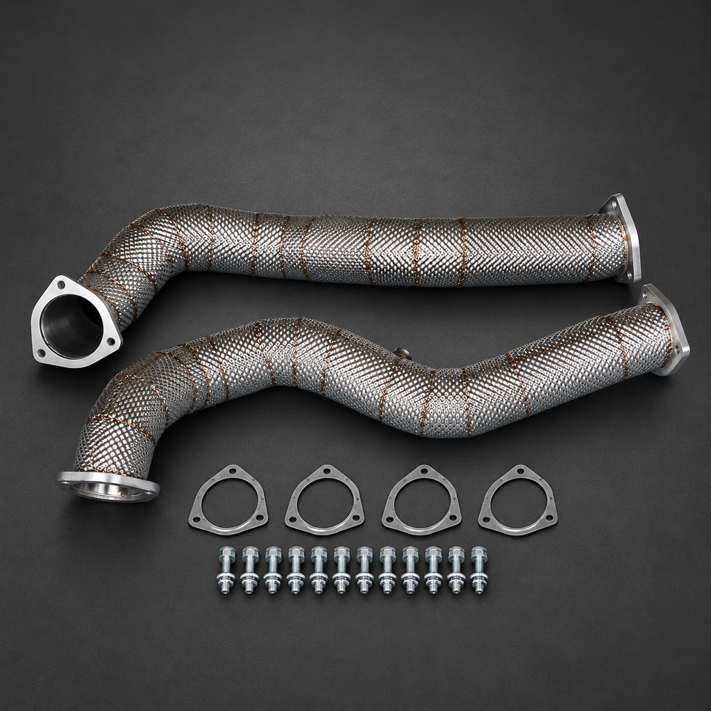 VCTR Performance Porsche 718 GT4 RS 4.0L Downpipe Kit — Heat Shield — view 2