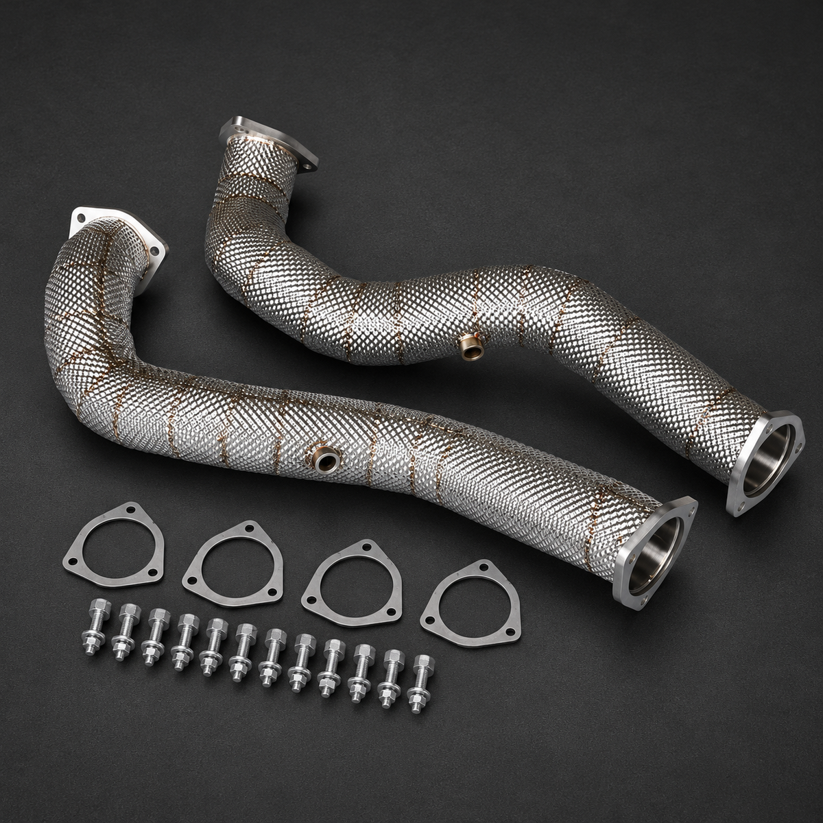 VCTR Performance Porsche 718 GT4 RS 4.0L Downpipe Kit — Heat Shield — view 3