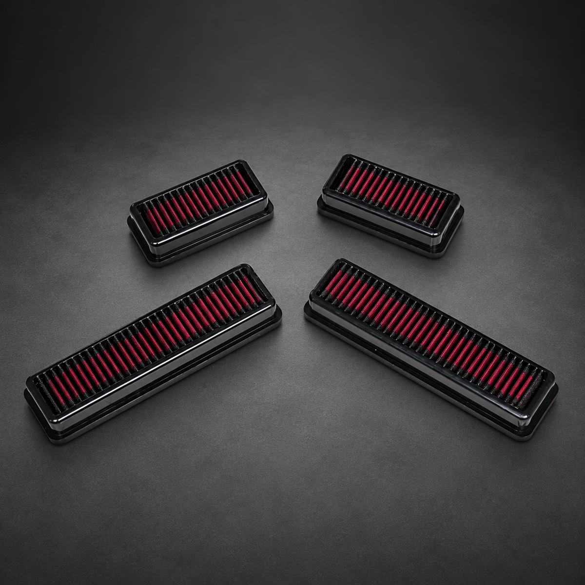 VCTR Performance BMW X3M F97 / X4M F98 Air Filters — Red — studio view 3