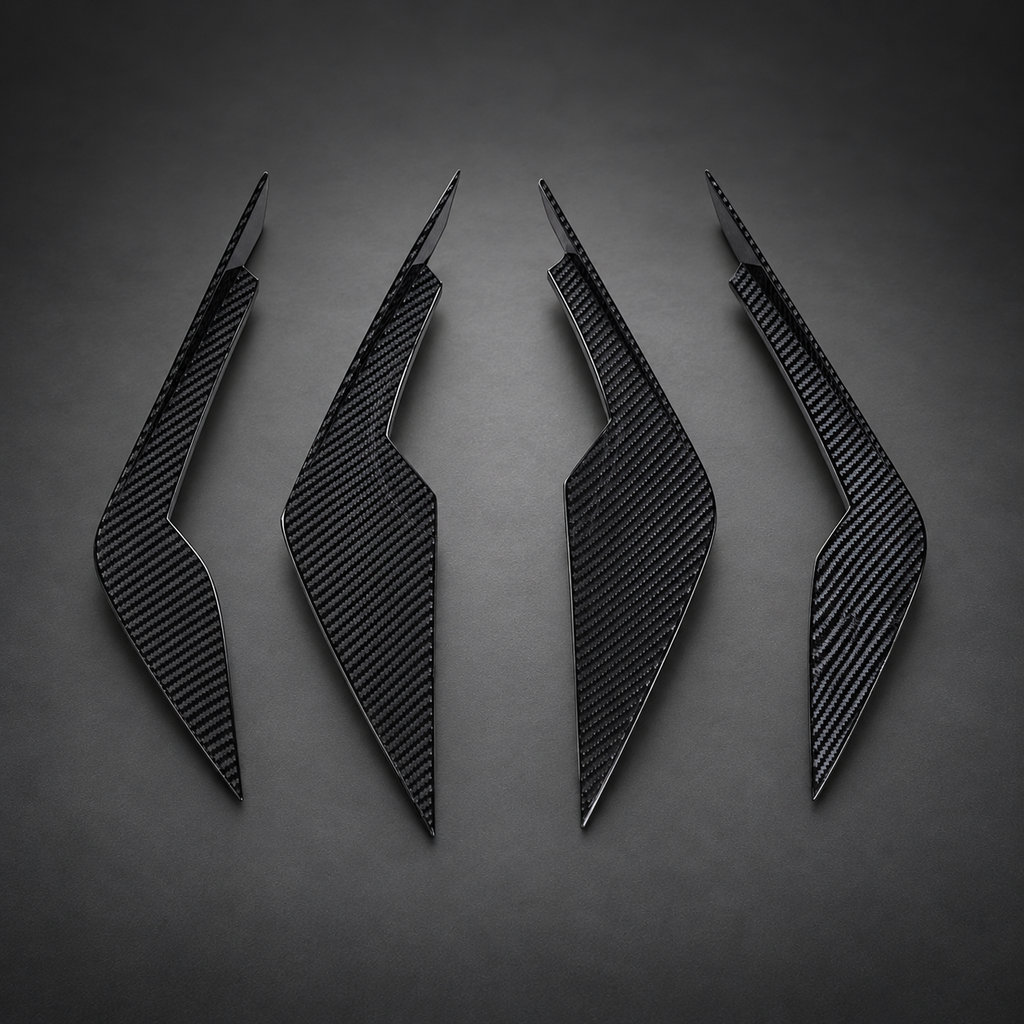 VCTR Performance BMW M3 G80 / M4 G82/G83 Carbon Fibre Front Lip and Canards — studio view 1