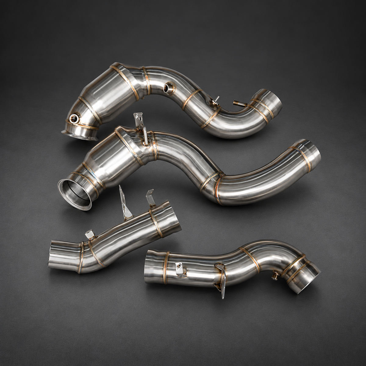 VCTR Performance Mercedes-AMG GLE63 S / GLS63 4.0T Catted Downpipe Kit — OPF — studio view 3