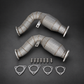 VCTR Performance Audi A5/Q5/S4/S5/SQ5 B8/B8.5 3.0 TFSI Catted Downpipes — Heat Shield — studio view 1