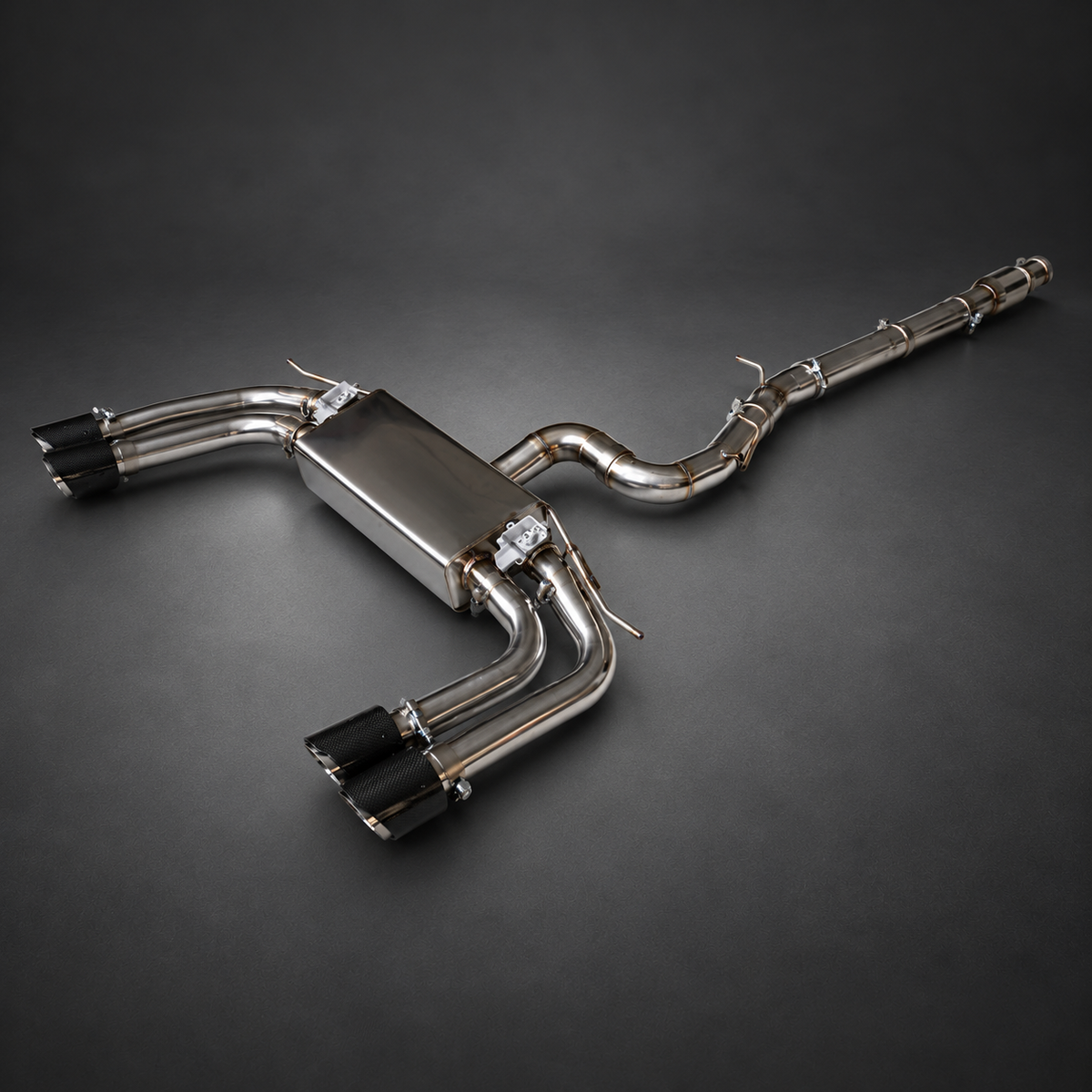 VCTR Performance Audi S3 8V 17+ Catback Exhaust System — studio view 3