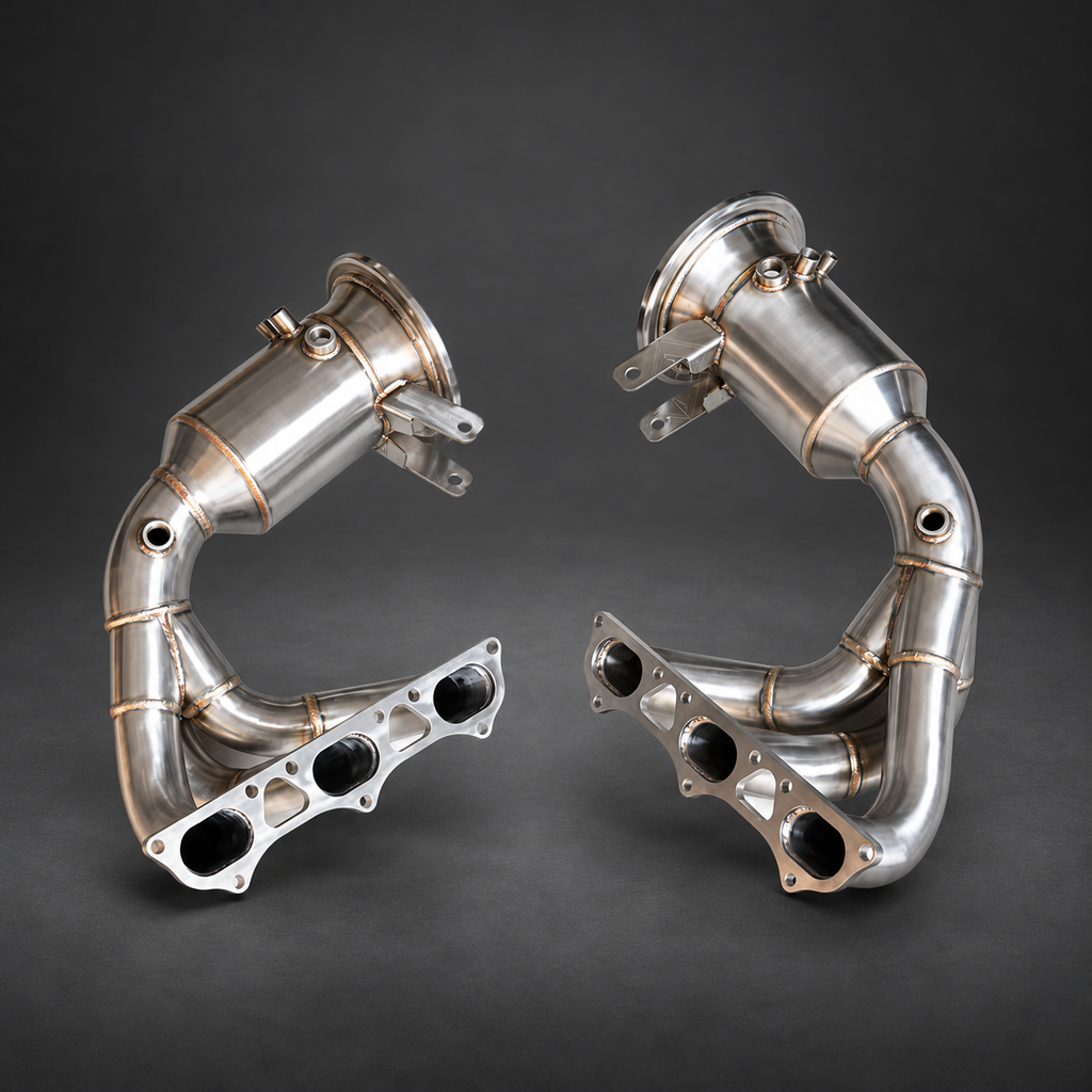 VCTR Performance Porsche 911 GT3 992 4.0L Catted Exhaust Headers — studio view 1