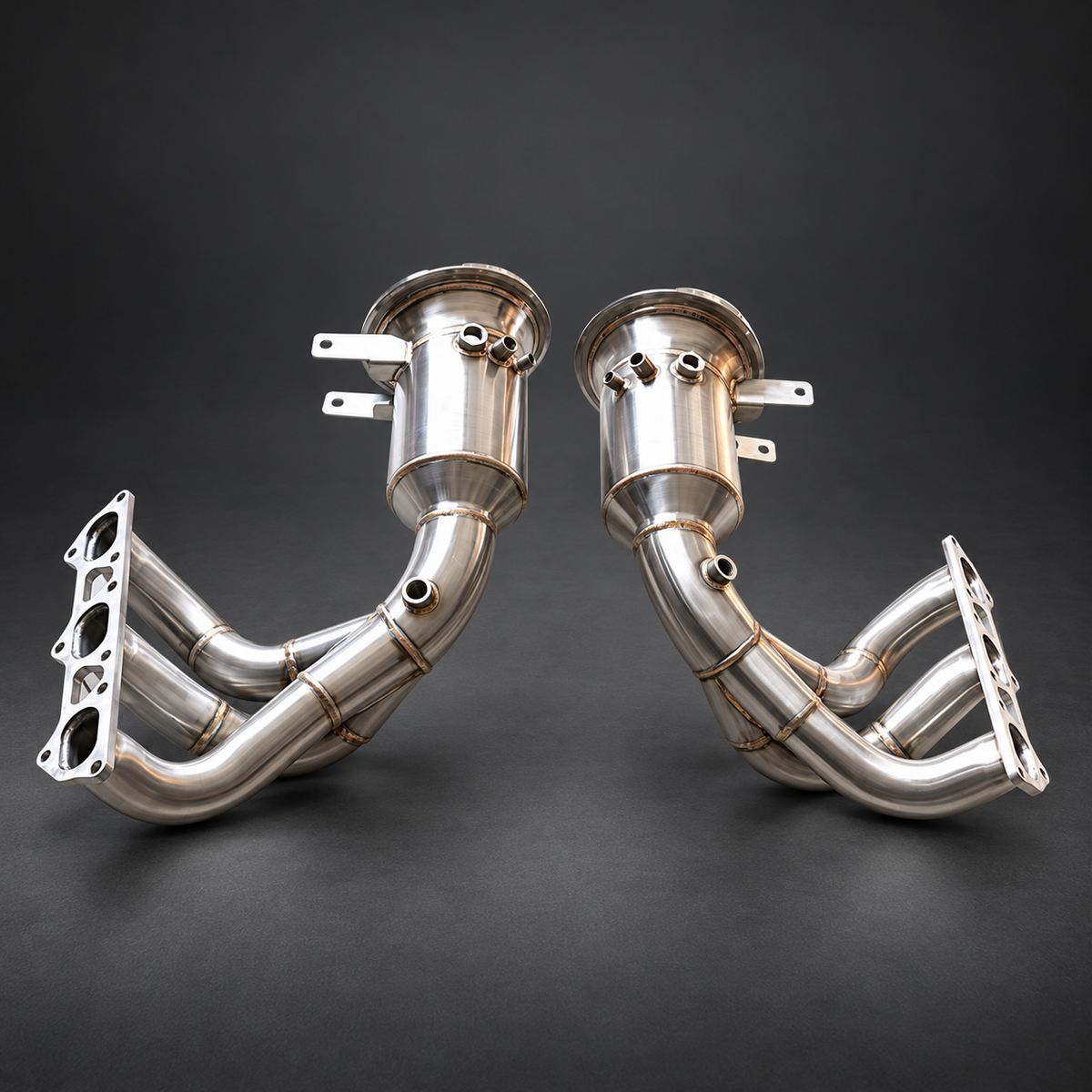 VCTR Performance Porsche 911 GT3 992 4.0L Catted Exhaust Headers — studio view 2