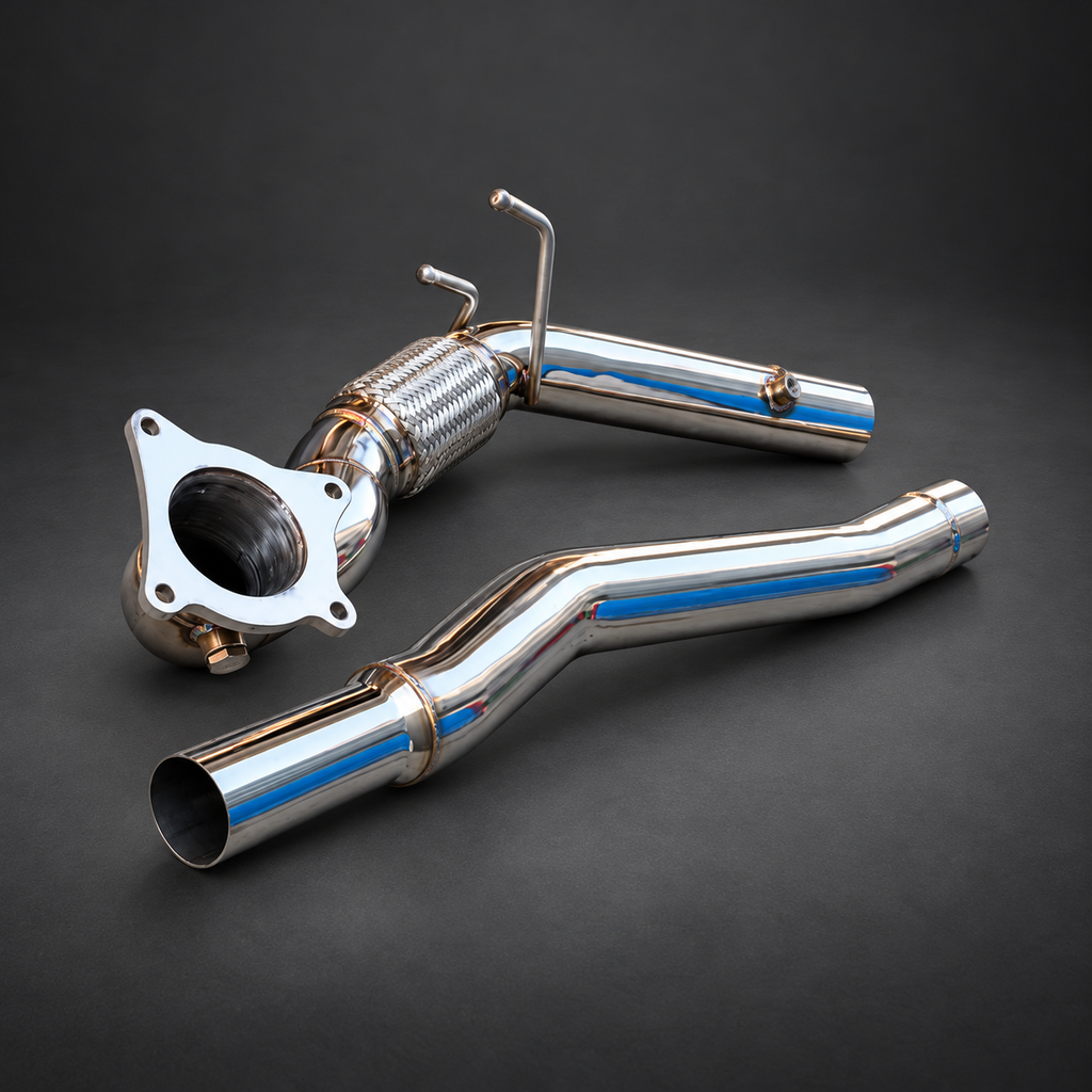 VCTR Performance Audi A3/S3 Quattro / VW Golf R MK6 Downpipe Kit — studio view 2
