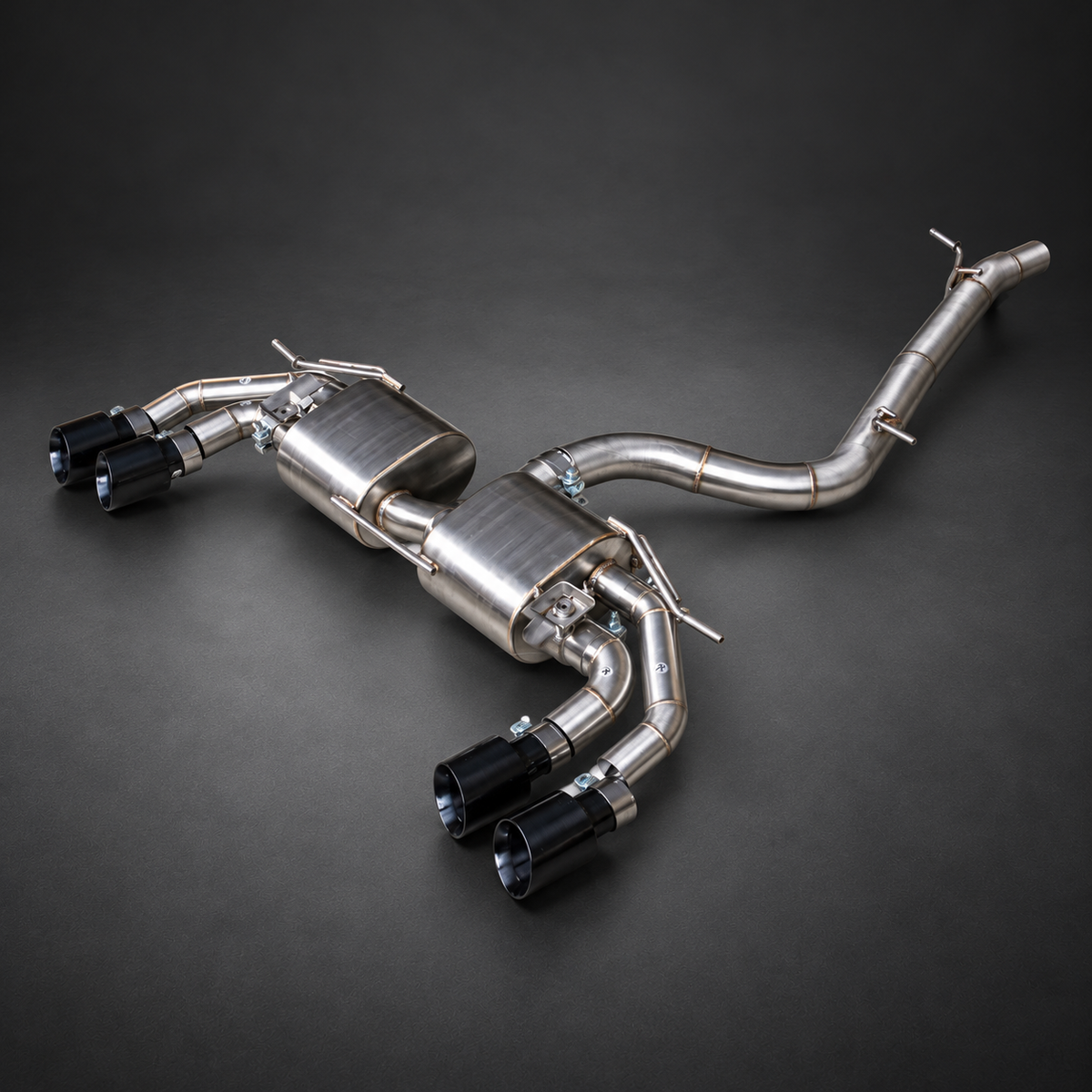 VCTR Performance VW Golf R MK7/MK7.5 Exhaust System — studio view 3